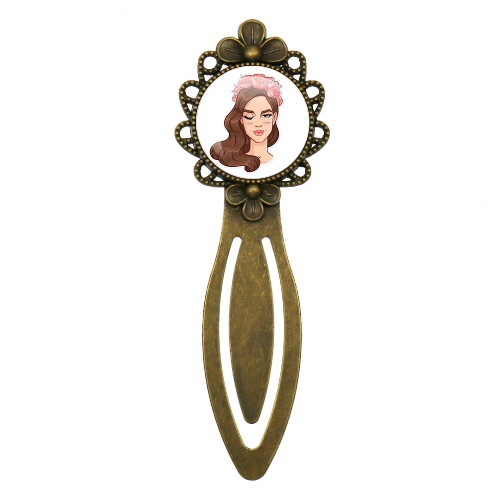 20mm Bookmarks Handmade Making Lana Del Rey Glass Cabochon Charm Bookmarks Fashion Star Jewelry For Friends Gifts