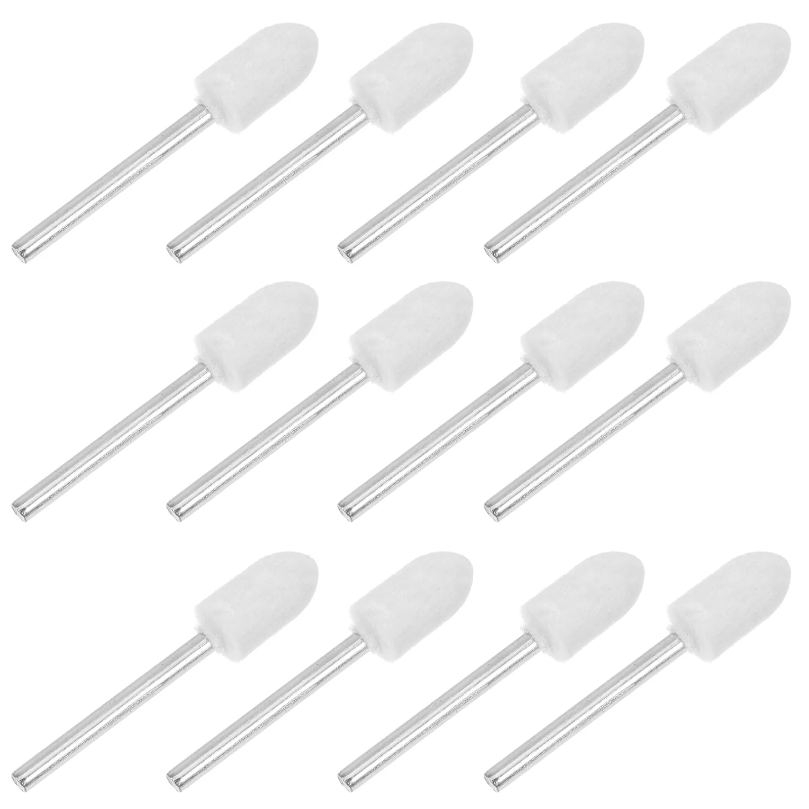 

12pcs Wool Felt Polishing Heads Buffing Wheels For Drill Rotary Tool Mirror Finish Grinding Attachments Nail Art Polisher