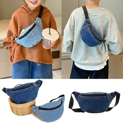Fashion Cool Baby Boys Chest Bags Portable Cute Kids Girls Waist Bag Handbags Denim Children Sport Shoulder Crossbody Bag New