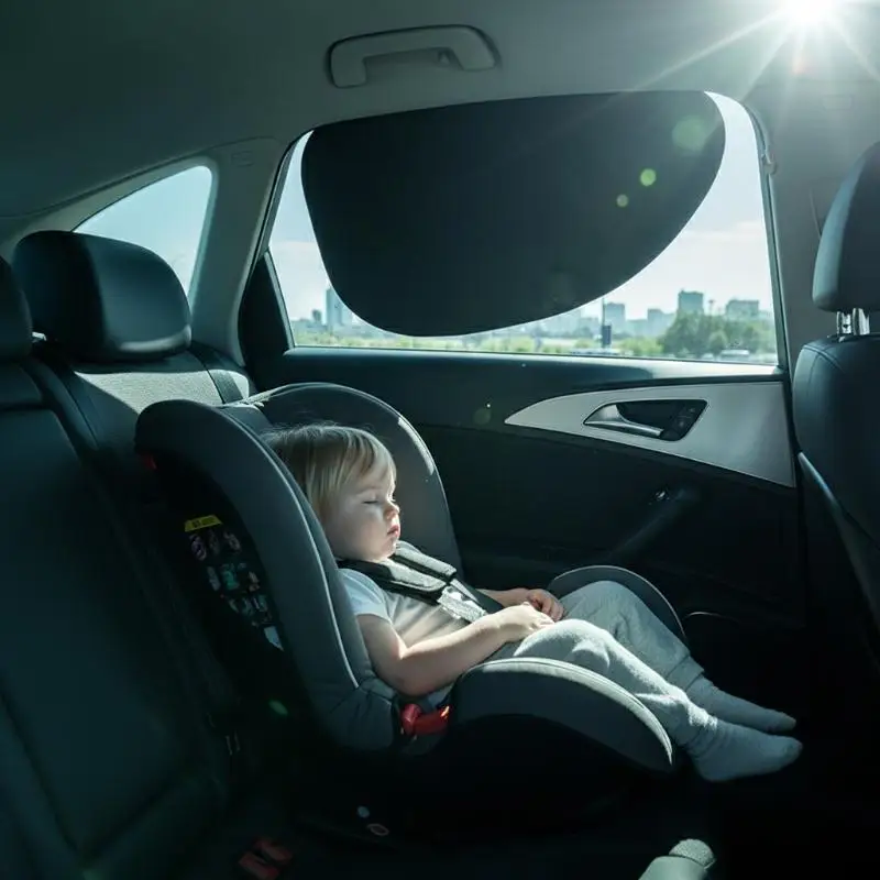 texture4 Layer Electrostatic Car Side Window Sunshade Curtain Improved Privacy UV Protection for Kids and Petsdaily necessities