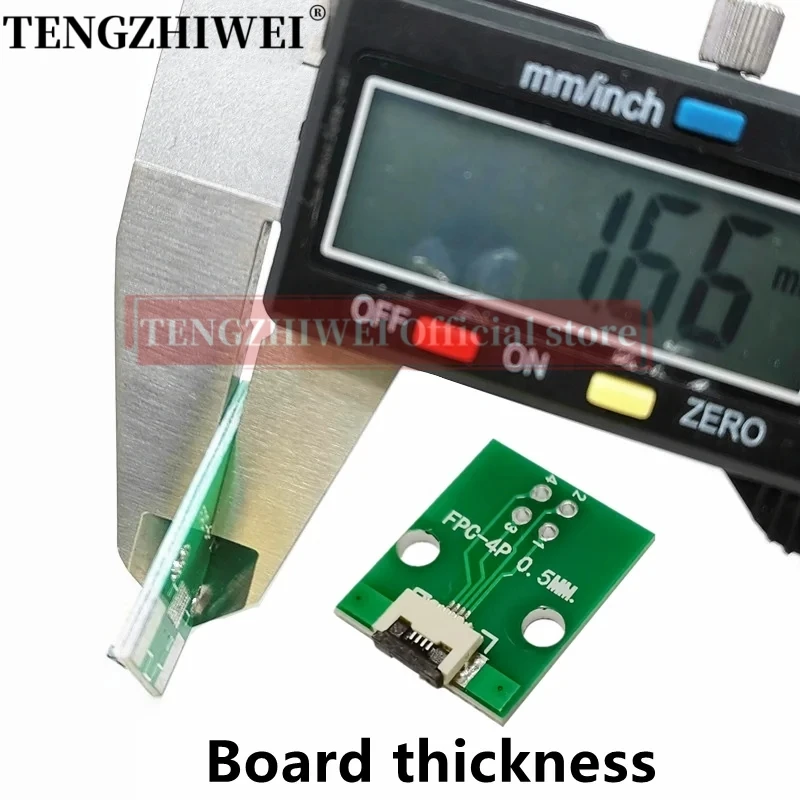 Placa de adaptador flip-top FFC FPC, conector soldado, 0,5mm-4P, 2,54mm, 10pcs