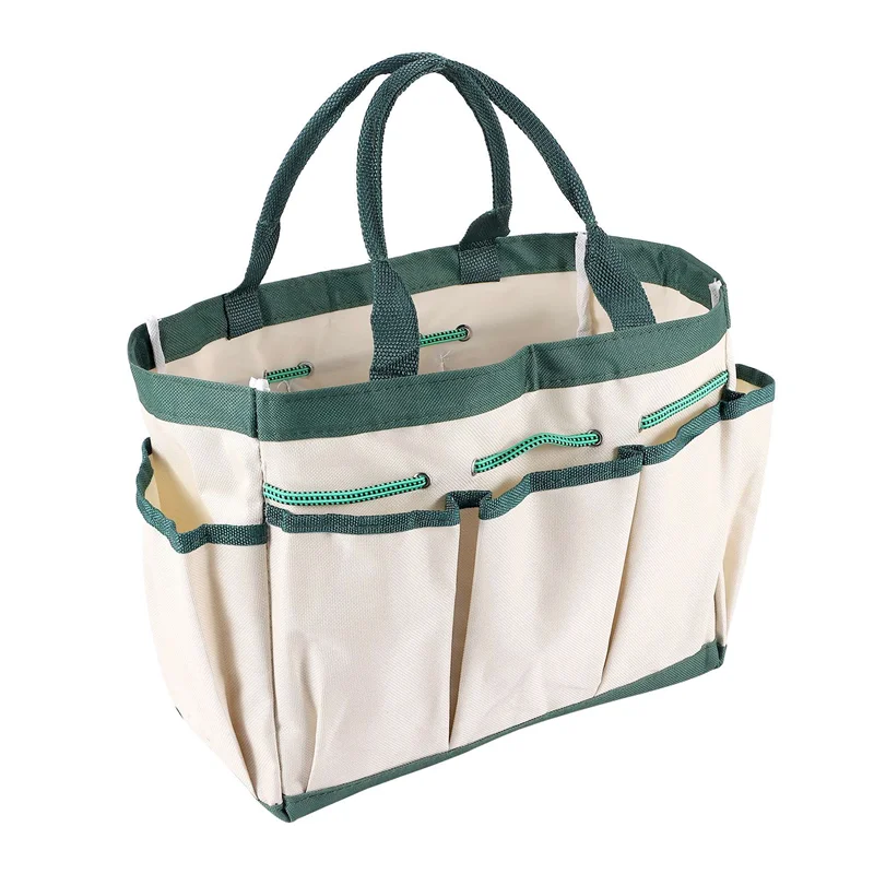 Garden Tool Tote Bag 8 Pockets 600D Oxford Portable Gardening Handbag Durable Lightweight Tool Organizer