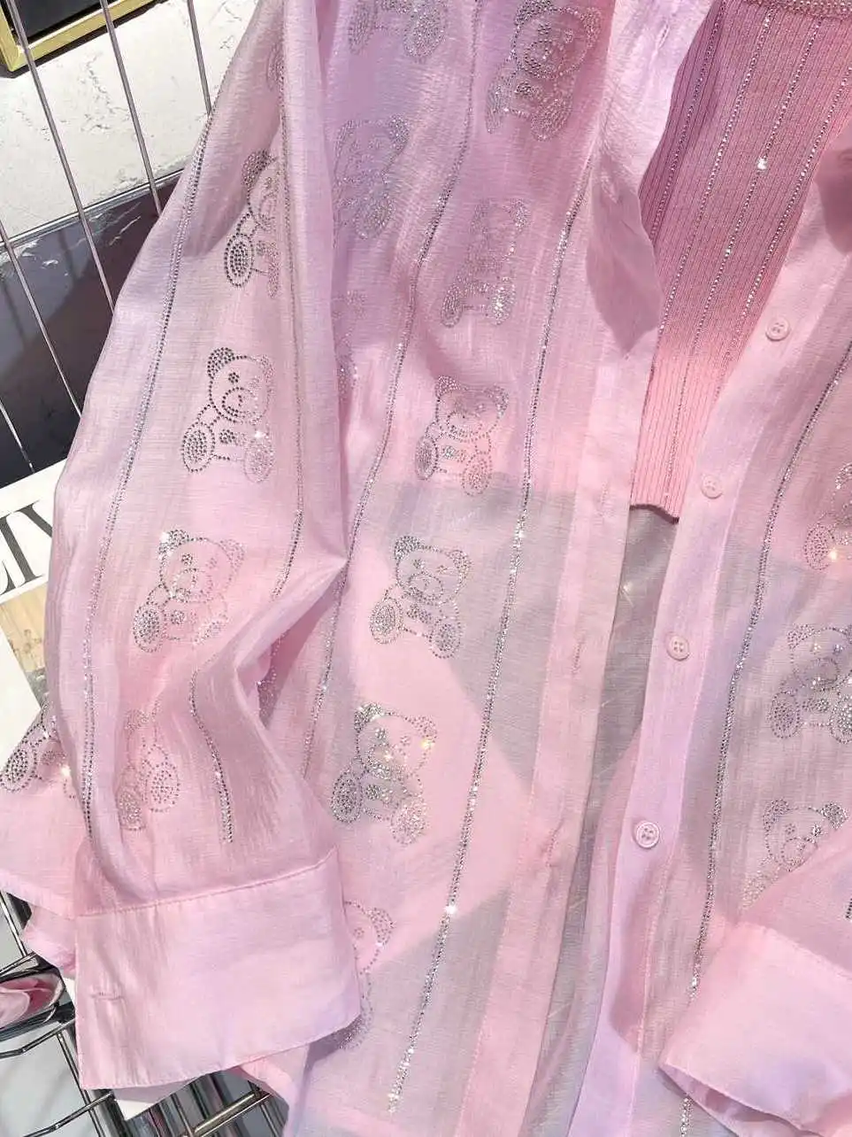 الدب طباعة فضفاضة المرأة irt صيف 2025 جديد Sle كريستال يشعر التخسيس حماية من الشمس طويل Sve طوق البوليستر #4