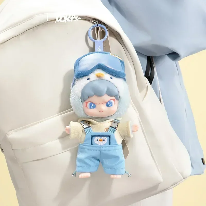 جديد حقيقي دورا البطريق قلادة و دمية سلسلة عمل الشكل لطيف على ظهره حقيبة سلسلة مفاتيح Kawaii ديكور نموذج ألعاب بنات مفاجأة هدية #4