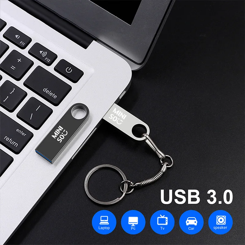 Miniso USB 3.0 2TB Metal Pen Drive 1TB Cle Usb Flash Drives 512G Pendrive High Speed Portable SSD Memoria Usb Stick Adapter