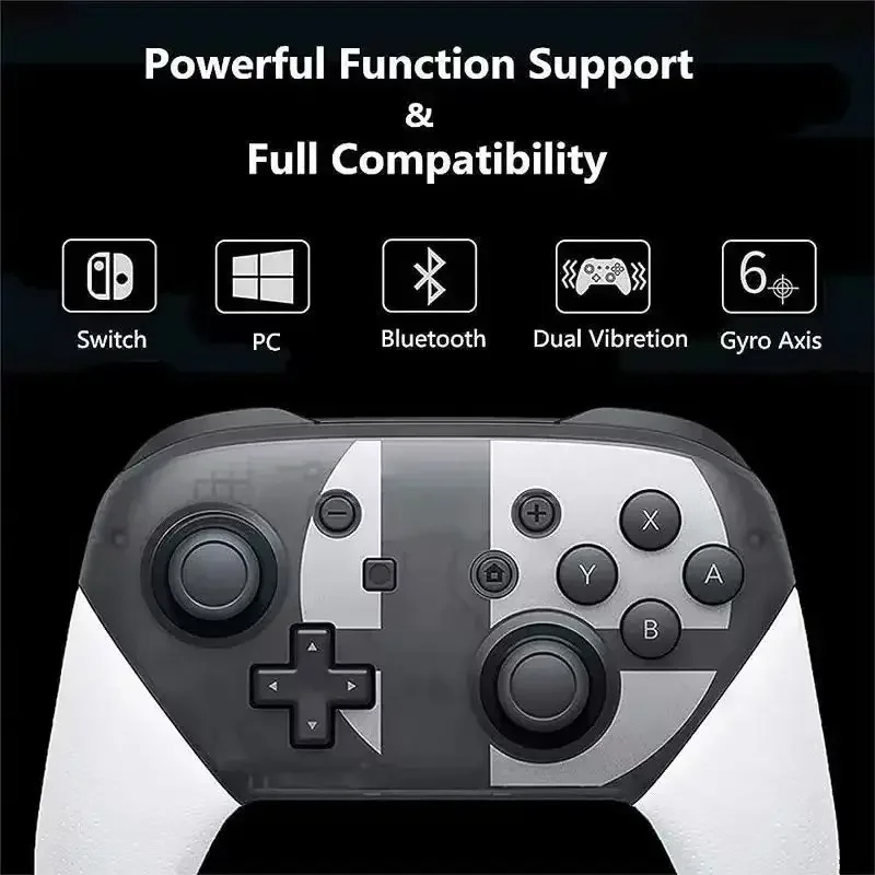 

Wireless Pro Controller Compatible with Switch/Switch Lite/Switch OLED Switch Remote Gamepad with Joystick Double Vibration NFC