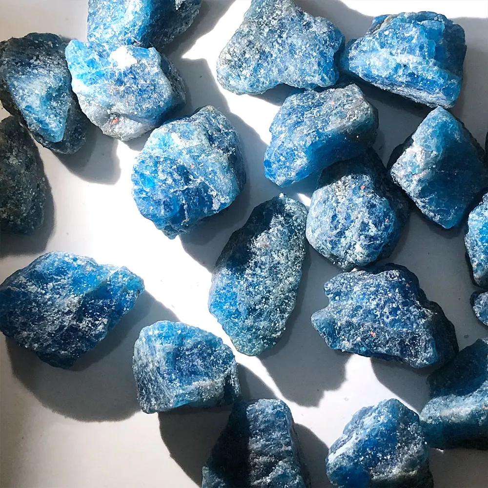 Natural Stone Blue Apatite Crystal Raw Stones Minerals Crystals Quartz Rock Home Decoration Apatite Stones Collection DIY