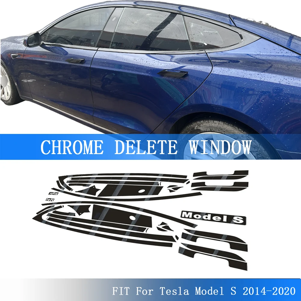 

Glossy Black PVC Car Window Decorative Strip Sticker For Tesla Model S 2014-2020 Exterior Protection Accessory
