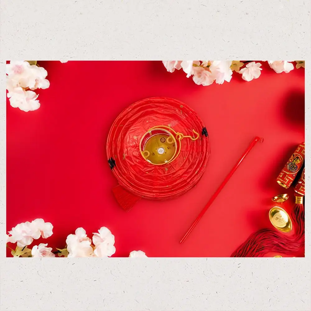 Con iluminación linterna china materiales DIY buena suerte fiesta hecha a mano linterna brillante luminosa con mango