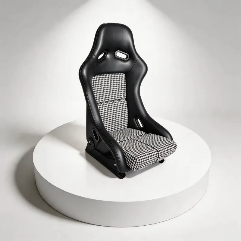 Bucket Seat Universal Racing Car Seat PVC Leather with Rail Slider for Sim Racing view 2