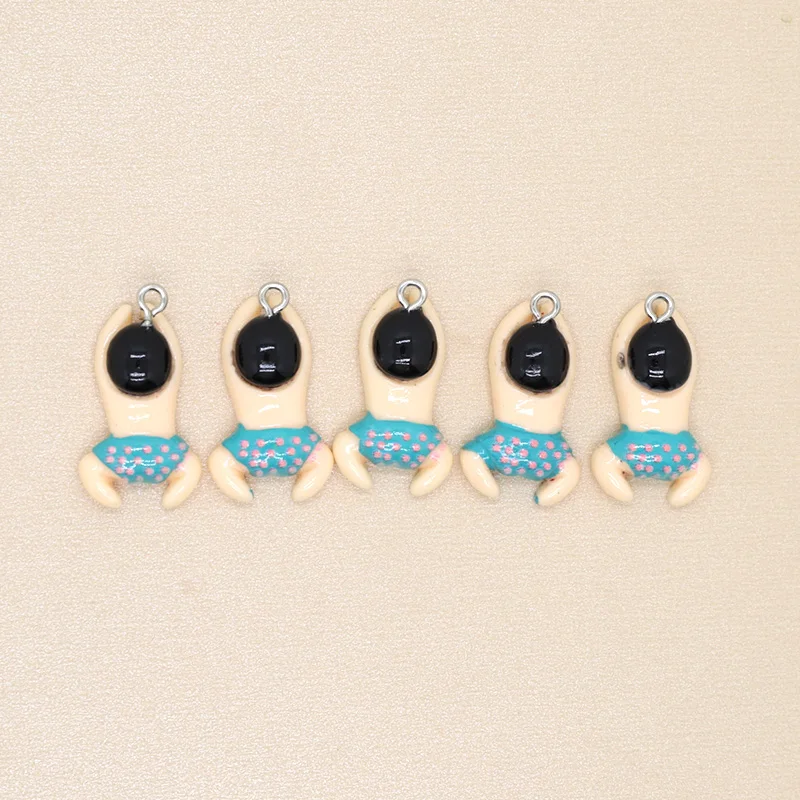 10pcs Cute Swimming Boy Girl Sport Charms Cartoon Resin Flatback Mermaid Earring Pendant Jewelry Findings Diy Charms Bulk