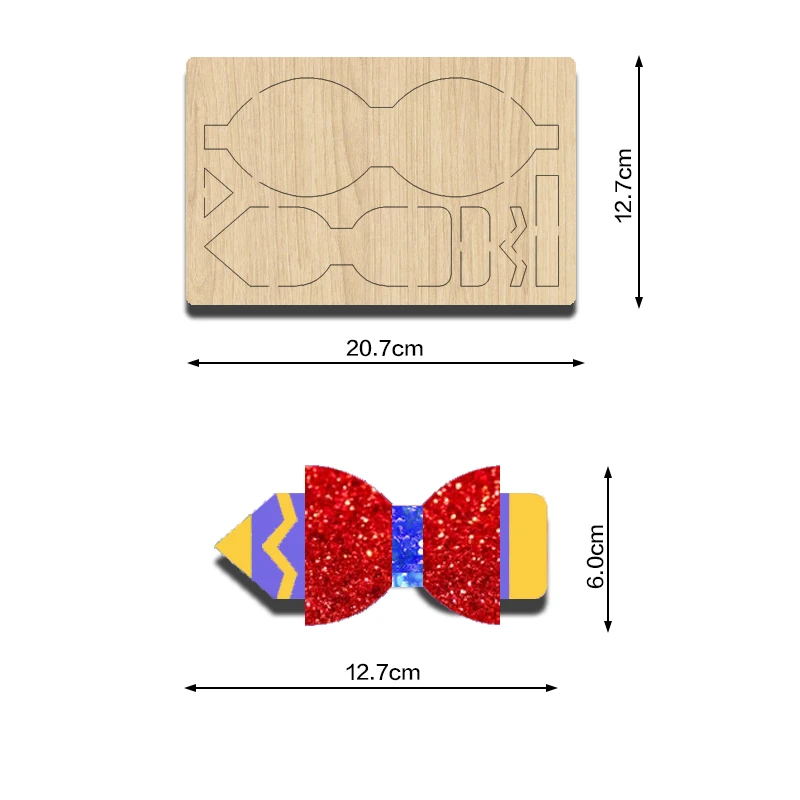 

SIZZIXDIES, 1 шт., 5-дюймовый 2-слойный деревянный режущий штамп с галстуком-бабочкой, подходит для большинства машин