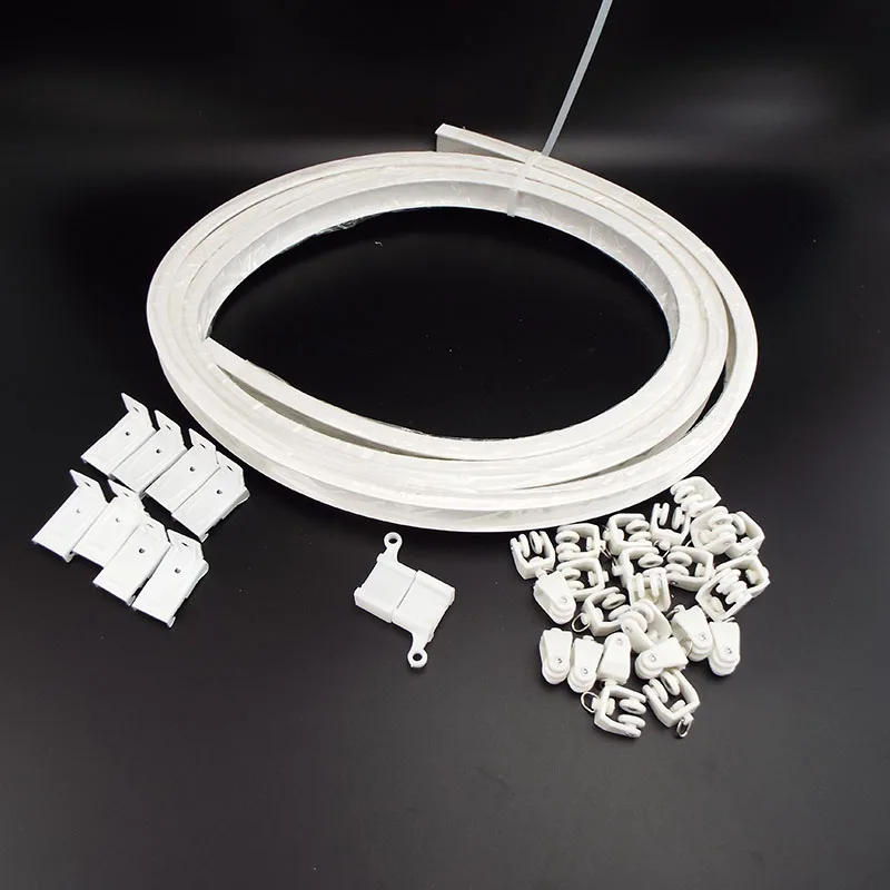 1M 2M 3M Curtain Track Rail Straight Flexible Ceiling top side Mounted wall Windows Balcony Plastic Bendable Home Accessories