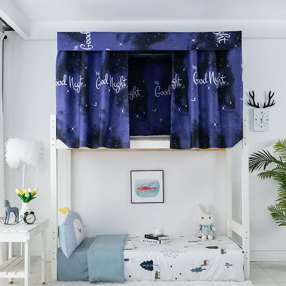 Practical Upper Bunk Curtain Dustproof Printed Shaded Curtain For Prevent Sunshine