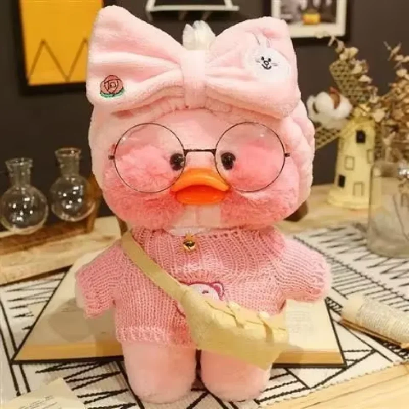 Pato de Peluche Lalafanfan de 30cm, Lindos Juguetes de Peluche de Pato Amarillo, Peluche de Pato Flifan Kawaii, Peluches de Animales, Almohada de Peluche Suave