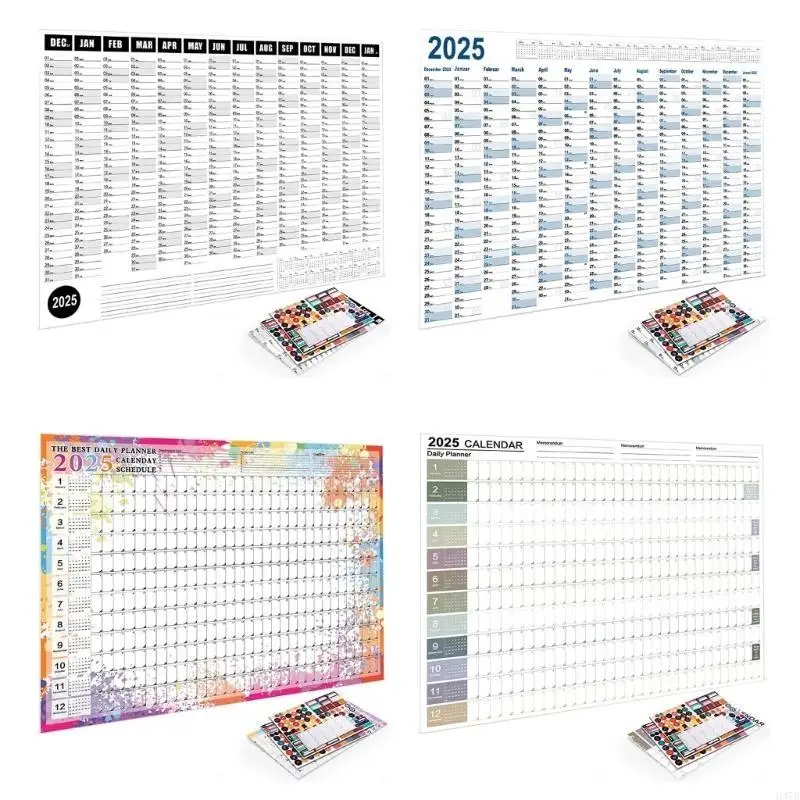 H37B 2025 Wall Calendar School Year Planner Annual Calendar School Calendar English Edition Calendar for Office School Home