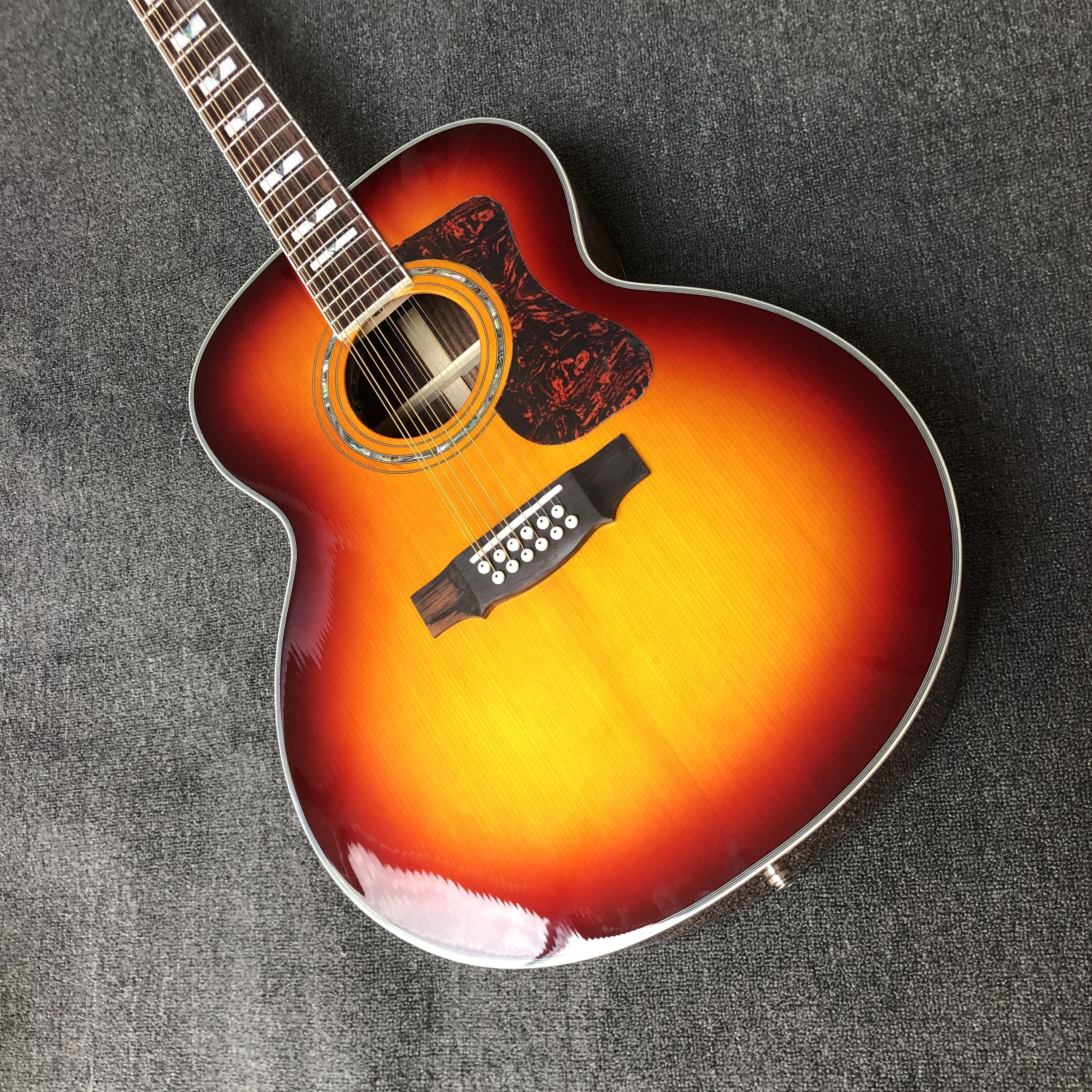 12 strings jumbo body Guild F512 acoustic guitar Sunset finish guild acoustic electric guitar free shipping 12 string acoustic