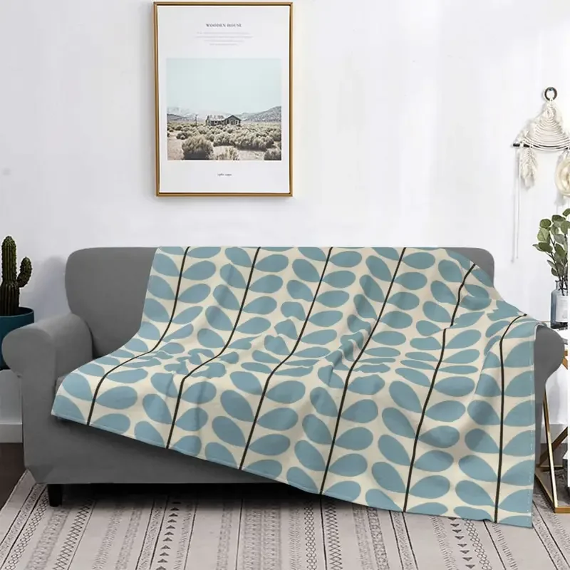 

Orla Kiely Blanket Coral Fleece Plush Autumn/Winter Leaf Multi-function Soft Throw Blankets for Bed Office Bedspreads