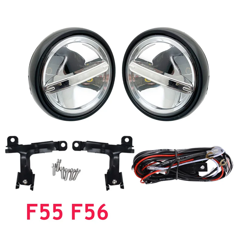 2PCS LED Front Bumper Lights LED Grille Daytime Running Lights DRL Case for B-MW M-INI Cooper F55 F56 LED Rally Driving Light