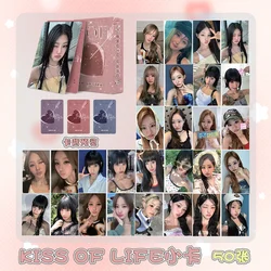 50pcs/set KISSOFLIFE Girl Group Laser Card Album LOMO Card Postcard BELLE NATTY KIOF Greeting Card Luminous Collection Gift