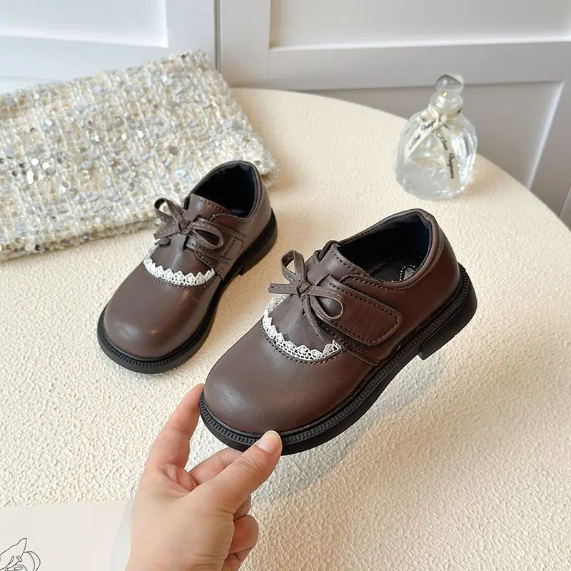 حذاء لوفر جلدي للفتيات 2026 لربيع وخريف الأداء المدرسي باللون الأسود ونعل ناعم على الطراز البريطاني حذاء الأميرة للأطفال #2