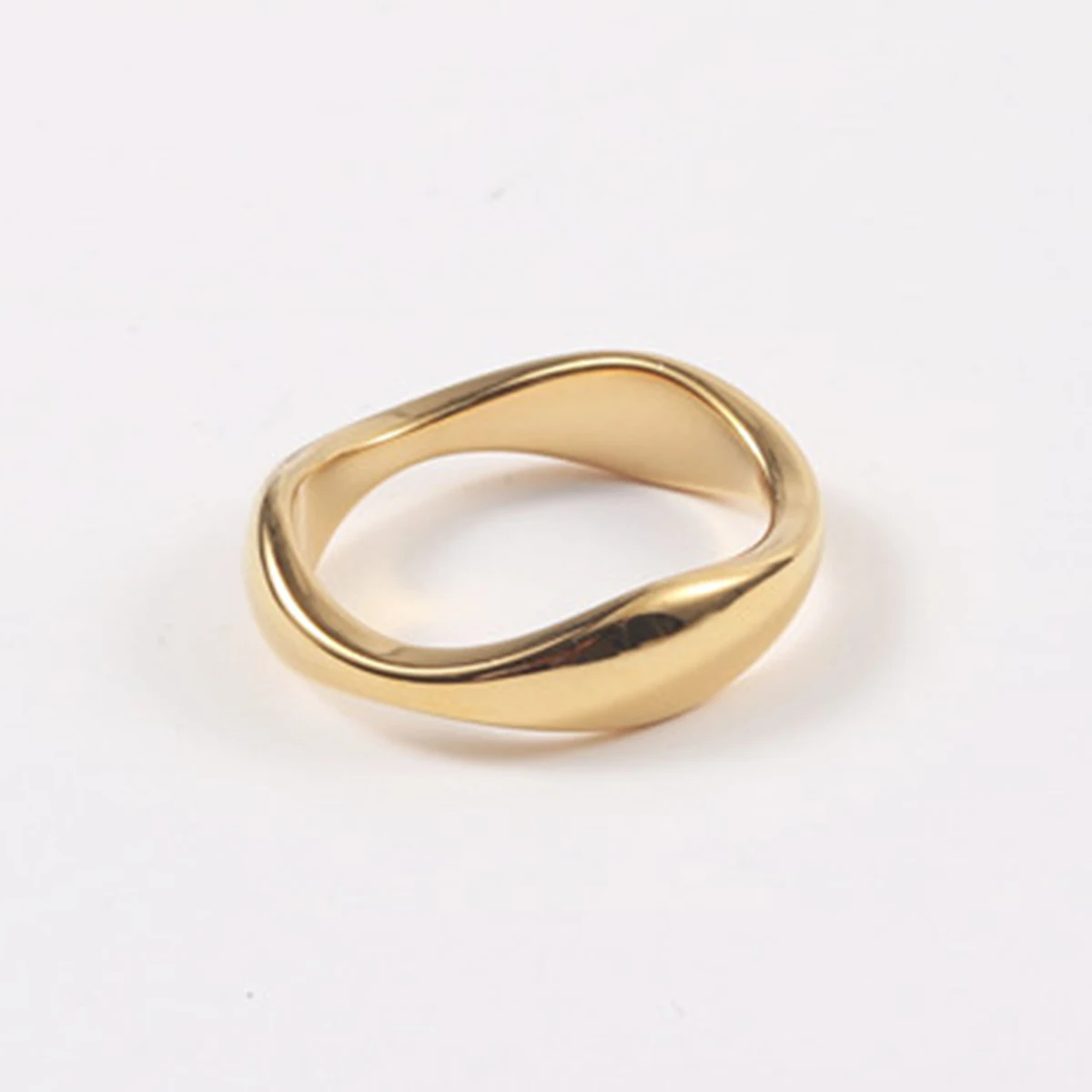 New Arrival Jewelry Geometric Stainless Steel Irregular Wavy Finger Ring for Women