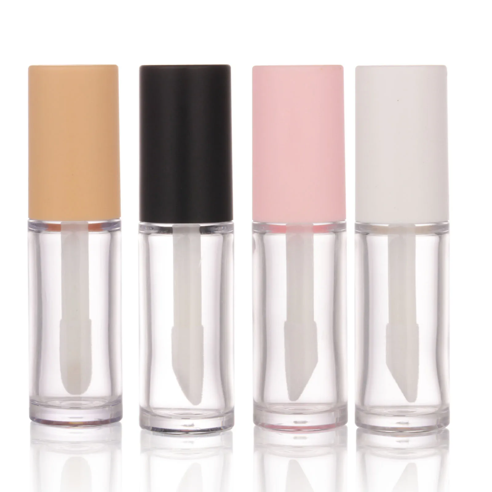 

50pcs 10ml Empty Portable Mini Lip Gloss Bottle Clear Lip Glaze Tubes Round Small Sample Cosmetic Packing Container