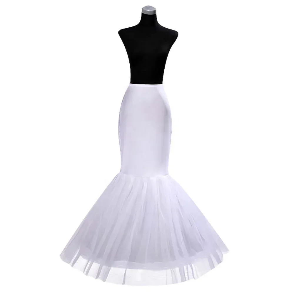 1-Hoop Mermaid Fishtail Crinoline Petticoat Underskirt Wedding Dress 2024