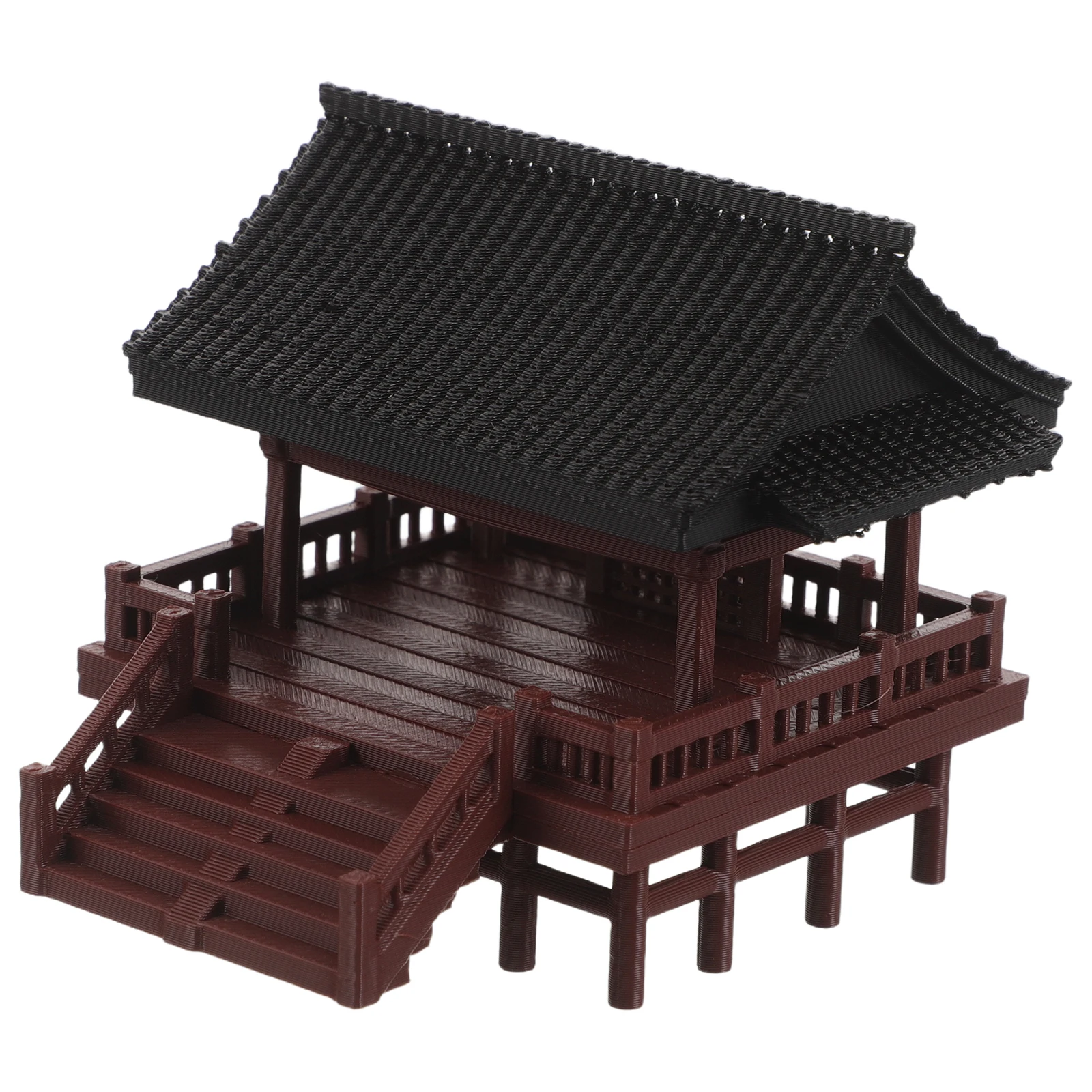 

Miniature Ancient Building Ornament: Double Layer Chinese Pavilion For Aquarium Terrarium Bonsai Landscaping Desktop Decor Home