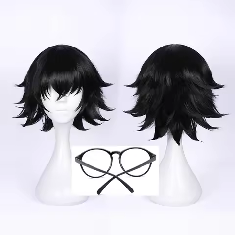 Shizuku Murasaki Wig Anime Shizuku Cosplay Wigs or Glassses Black Short Wig Heat Resistant Synthetic Hair Wigs