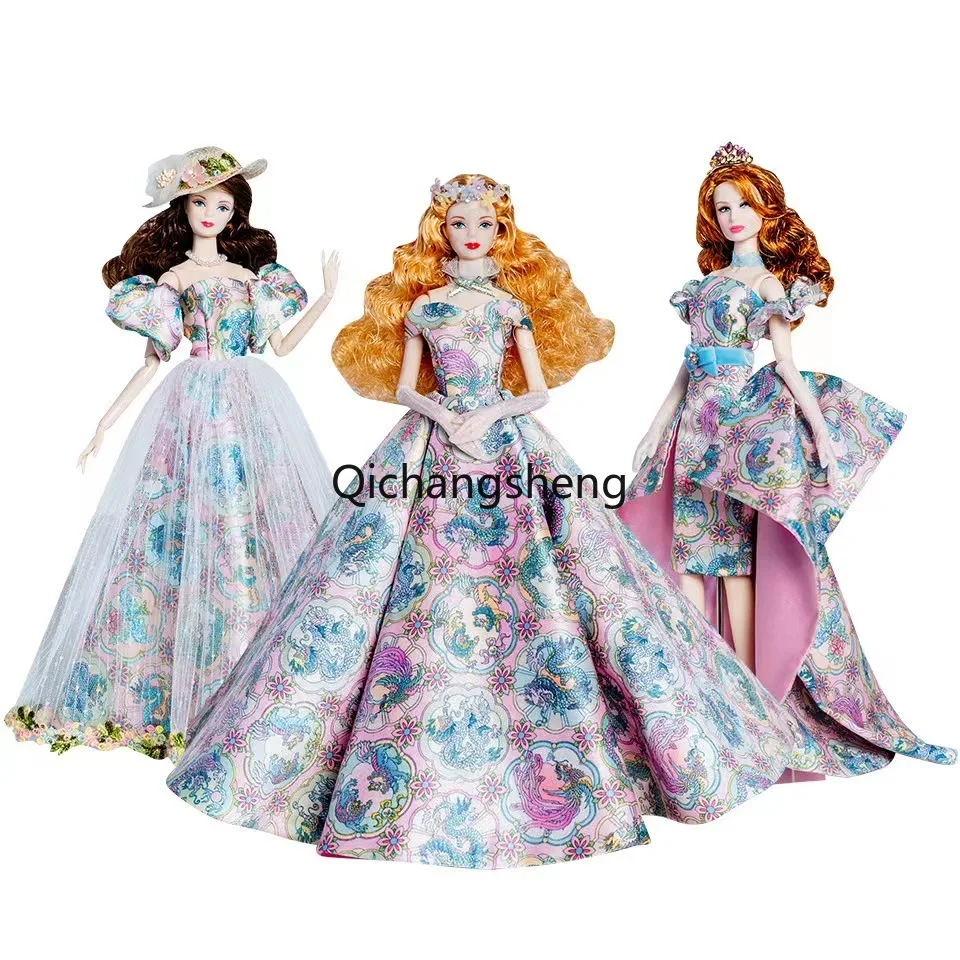 Handmade Floral 1/6 Doll Clothes for Barbie Princess Evening Dress for Barbie Dolls Accessories Outfits Wedding Gown Toy 11.5