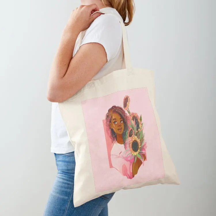 

Pink Sunflowers Tote Bag Lady bags Canvas bag Women bags canvas tote bag