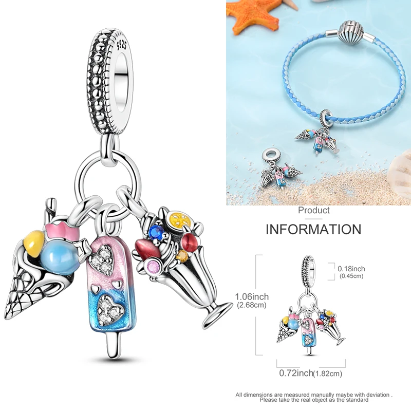 Heißer Kaffeetasse 925 Sterling Silber Bunte Weinflasche Weinglas Charm Anhänger Original Passend Für Frauen DIY Schmuck Mädchen Charms – Detail 13