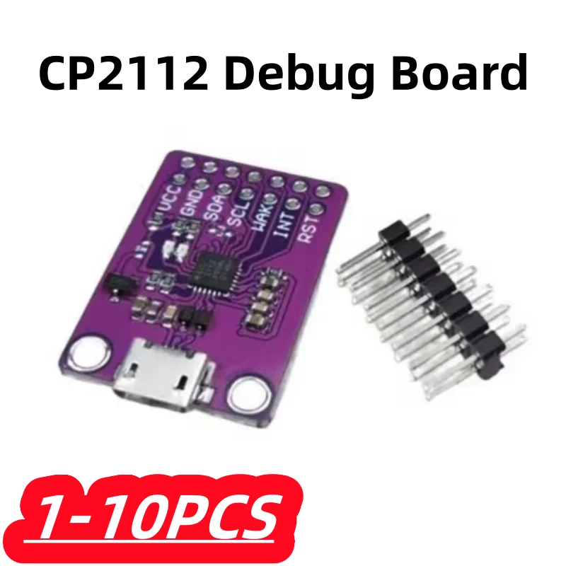 1-10Pcs/lot CP2112 Debug Board USB to SMBus I2C Communication Module 2.0 MicroUSB 2112 Evaluation Kit for CCS811 Sensor Module