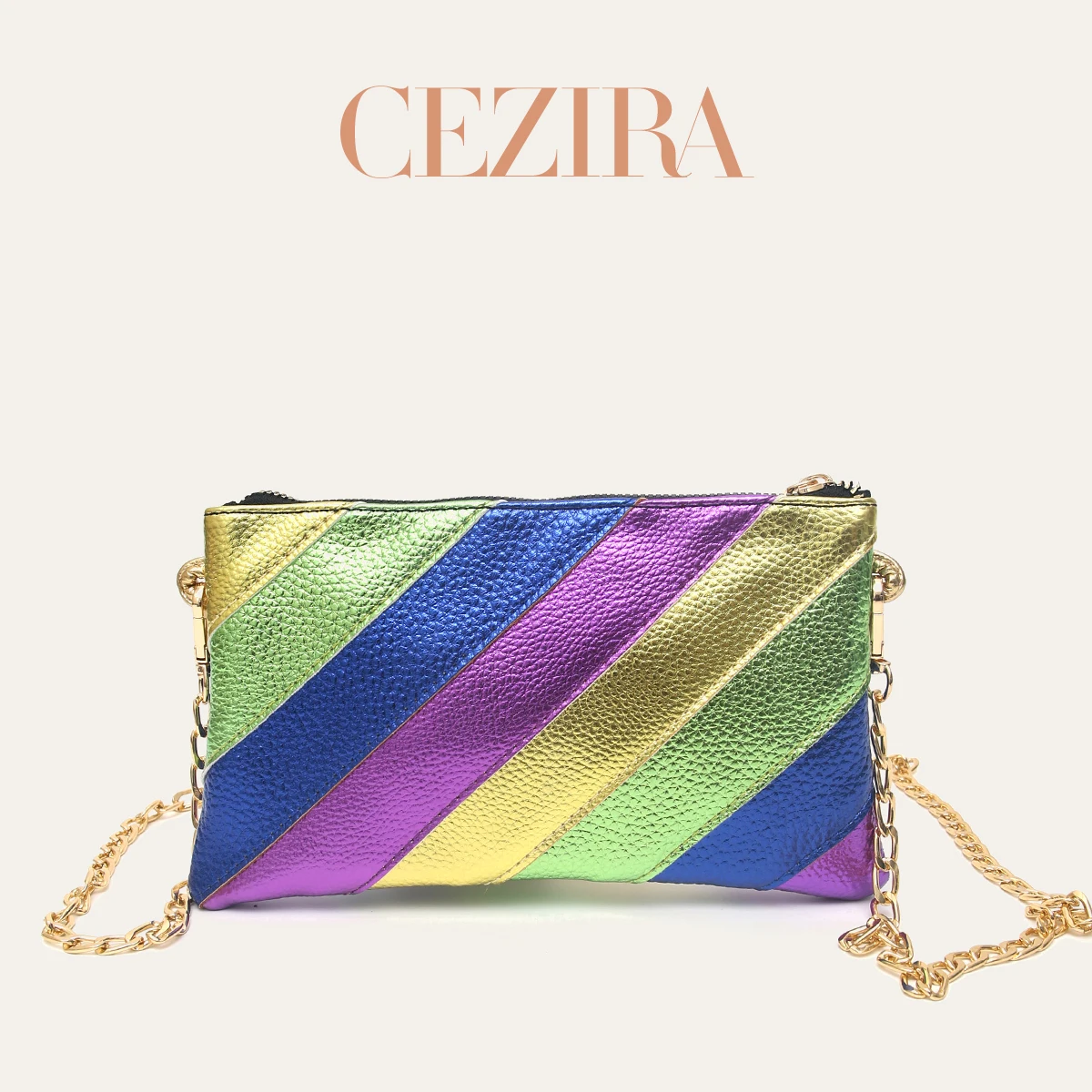 CR Fashion Colorful Shiny Sequins Letters Crossbody Purse For Women Soft PU Vegan Leather Square Clutch Handbag For Party Dating view 2