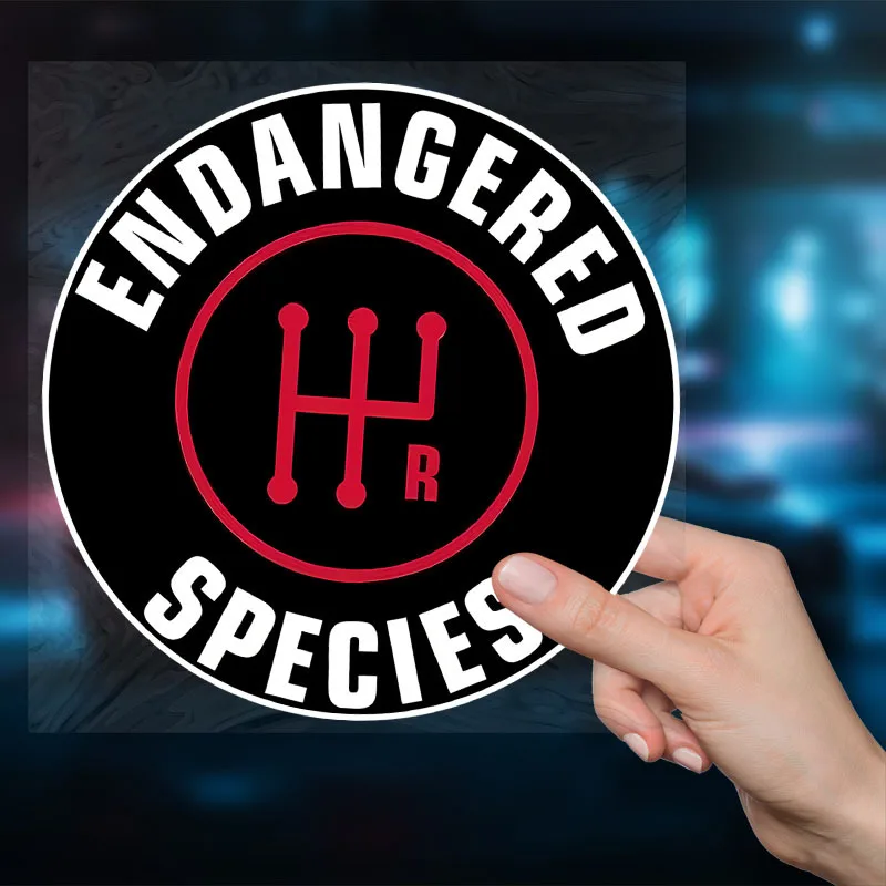 Endangered Species Stick Shift Cartoon Decal Vinyl SelfAdhesive Car Sticker for Rear Window Bumper Laptop Tablet Water Bottle
