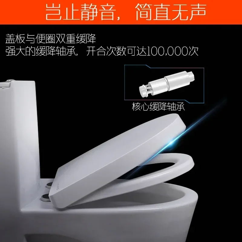 Superior Toilet Lid with Slow Close Hinges Portable Slow Down Seat Cover Lid Durable O-shape Thickened Vintage Bathroom Home Acc