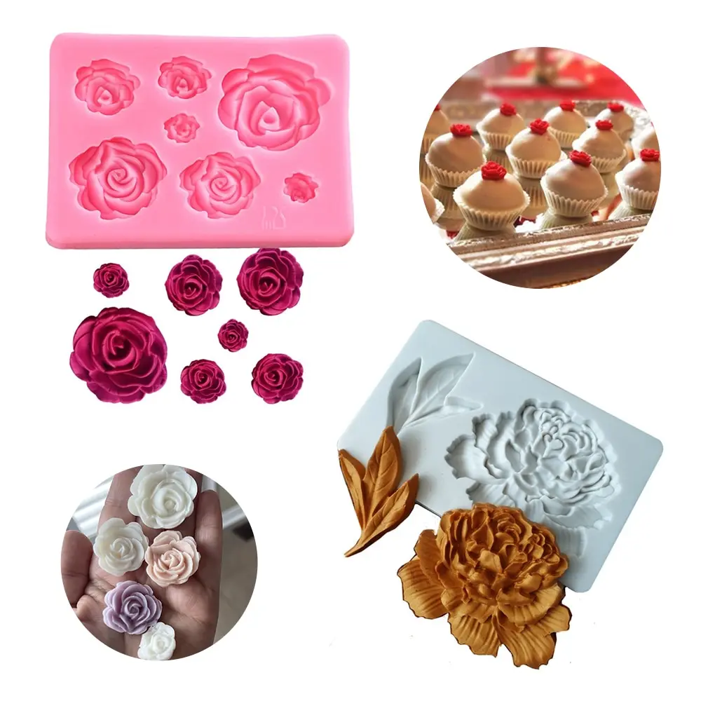 Petal Flowers Silicone Mold DIY Cake Baking Decoration Fudge Pudding Cake Chocolate Mold Flowers Jewelry Silicone Mold