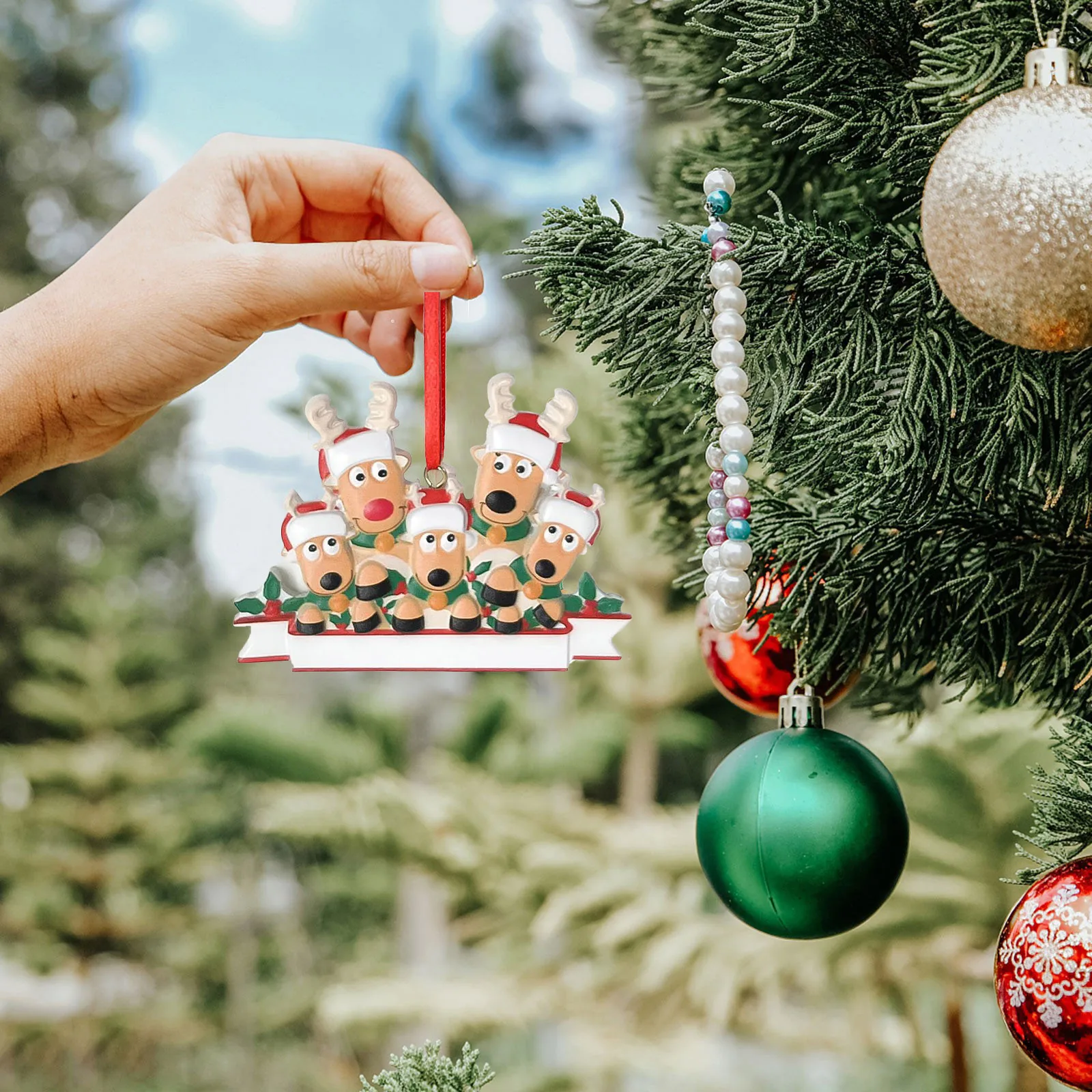 Christmas Wind Chimes Outdoor Deer Christmas Ornaments 2024 Family Of 2 3 4 5 6 7 Custom Name Holiday новогодние украшения