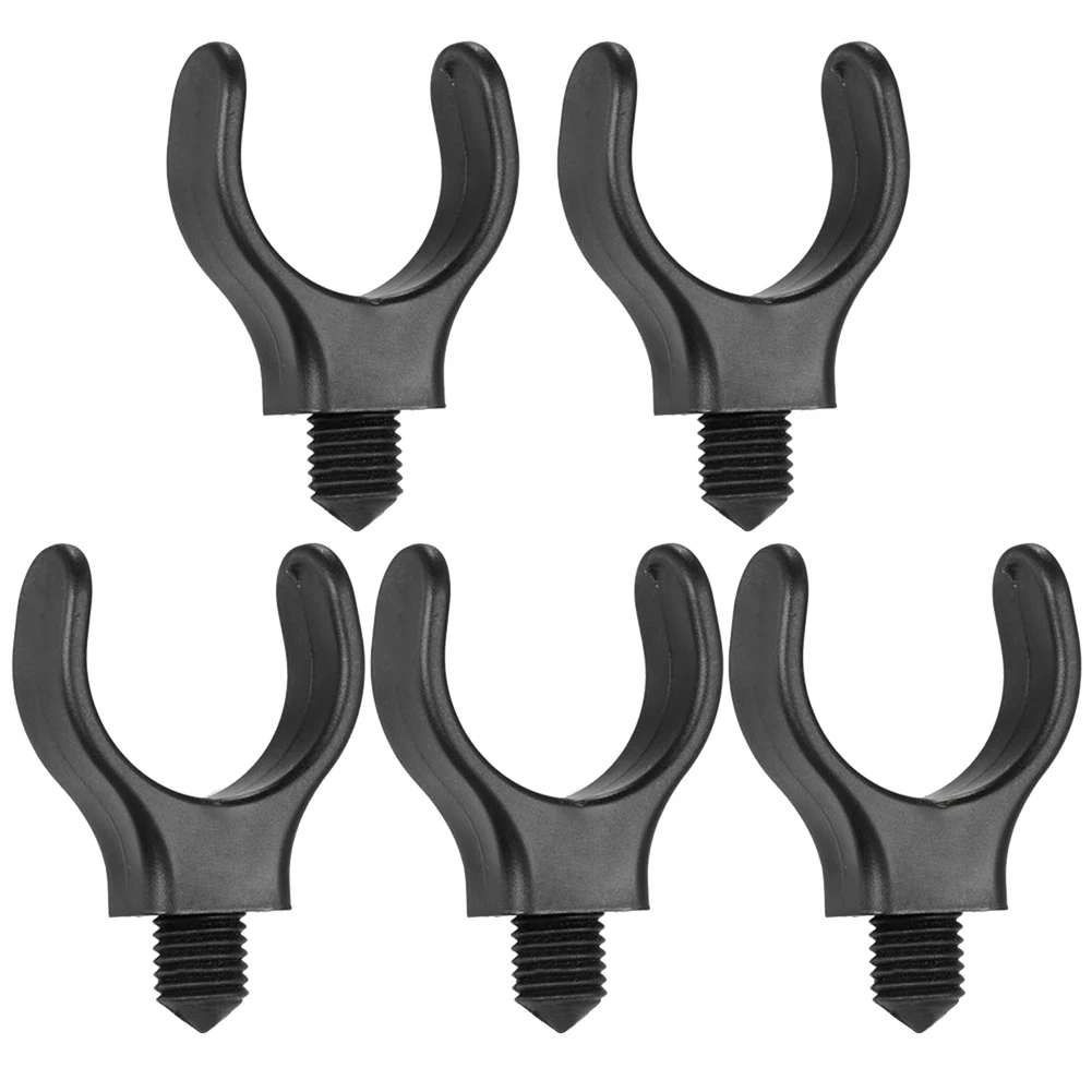 5pcs M3/8in Bracket Heads Black Nylon Plastic Carp Fishing Rod Head Practical Eco-friendly Multi-function Fishing Tackle Tools