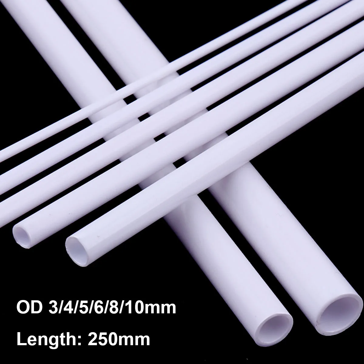 

10pcs Length 250mm ABS Plastic Round Tube Pipe OD 3/4/5/6/8/10mm DIY Model Making Scenery Architectural Constructions Models