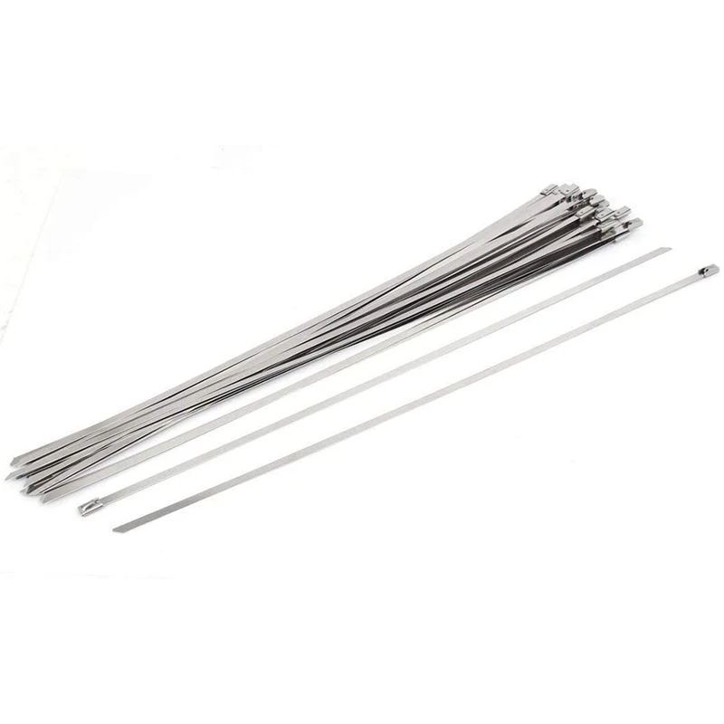 304 Stainless Steel Cable Ties Self-Locking Cable Ties, Multi-Function Exhaust Winding 100 Pieces Of Cable Ties