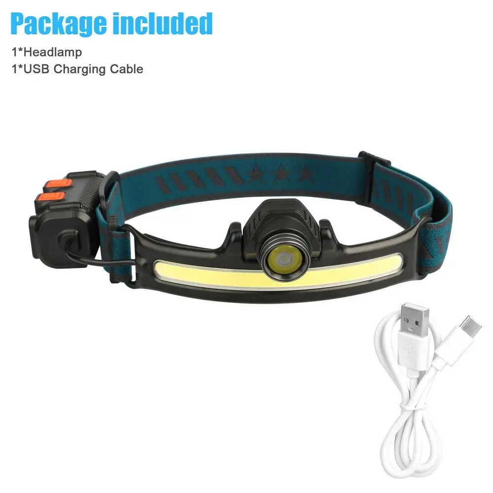 High Quality Led Headlamp 6 Modes Adjustable Angle 2000mah Rechargeable Lithium Battery Headlight Work Light