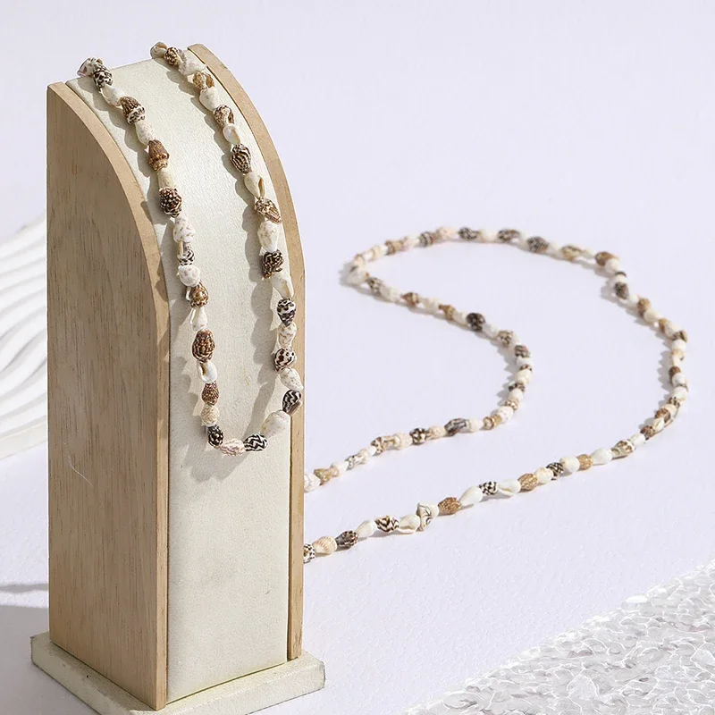 Vintage Maillard Multi Layer Shell Beaded Long Necklace Bracelet, Niche and High-end, Autumn and Winter Sweater Chain Accessory