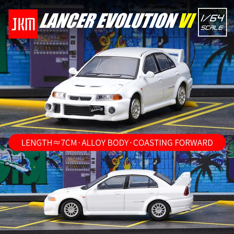 1/64 Mitsubishi Lancer Evolution EVO Family JDM Initial D Toy Car Model JKM 1:64 Free Wheels Diecast Metal Alloy Collection Gift