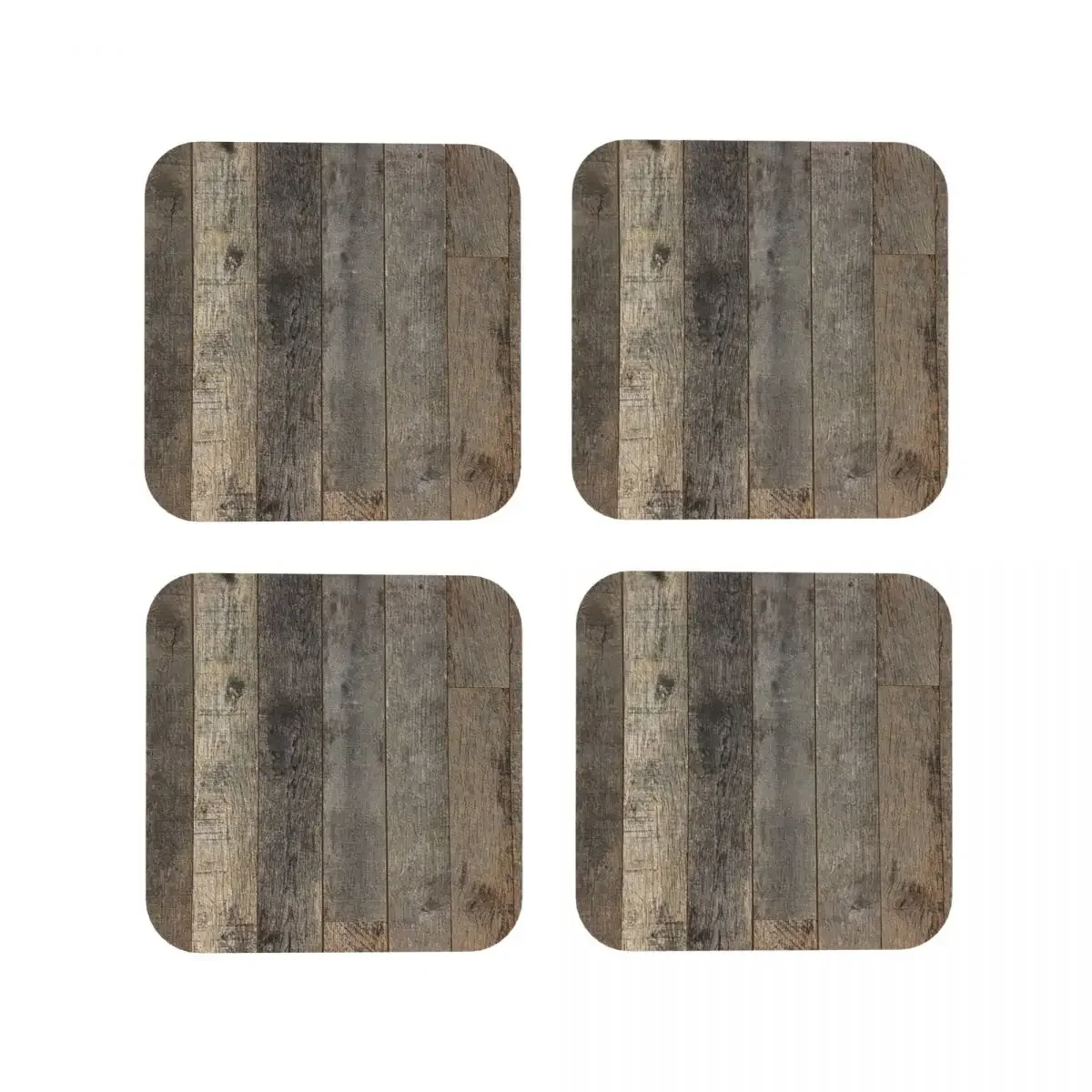 Western Country Distressed Old Barn Farmhouse Wood Coaster Coffee Mats Leather Placemats Tableware Decoration & Accessories Pads