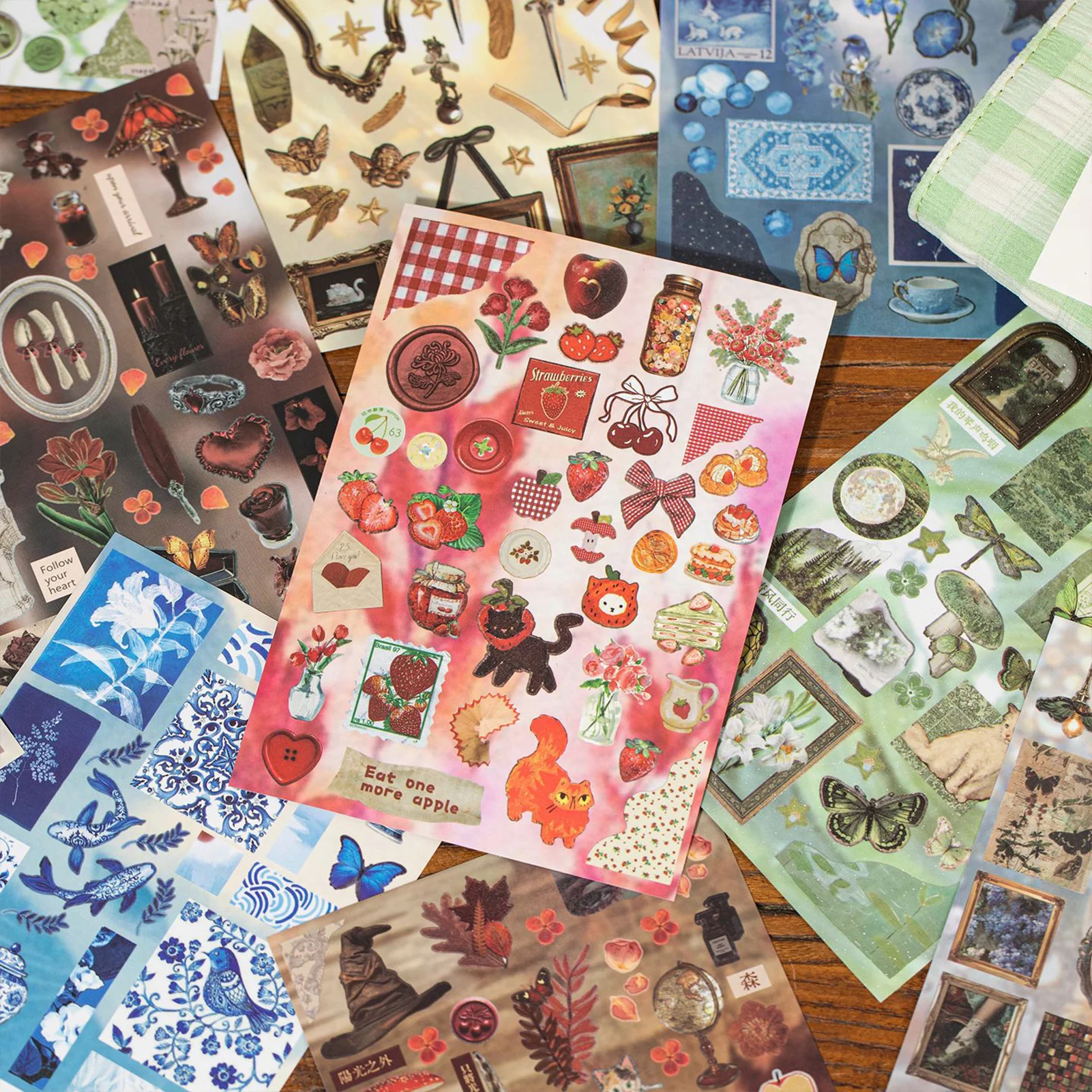 Retro Craft Decorative Sticker Dream Themes Retro Artistic Scrapbook Stickers Suitable for Decorating Notebook