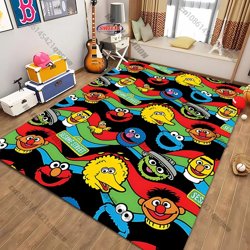 Tapis sur le thème s-sésame s-street, 15 tailles, pour salon, chambre à coucher, décoration de porte d'entrée, tapis antidérapant de jeu pour enfants, super cadeau