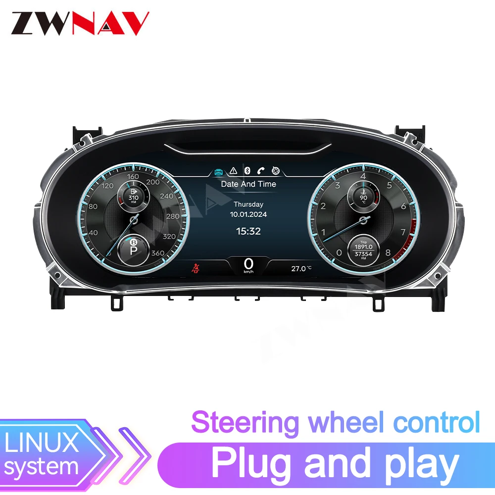 

ZWNAV 12.3 Inch Digital Cluster for Bentley Series LCD Instrument Panel Speedometers LCD Dashboard LINUX System