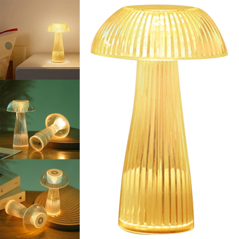 Creative Jellyfish Table Lamp Warm Light Romantic Mushroom Night Lamp Eye-Protective USB Charging Gift for Friends